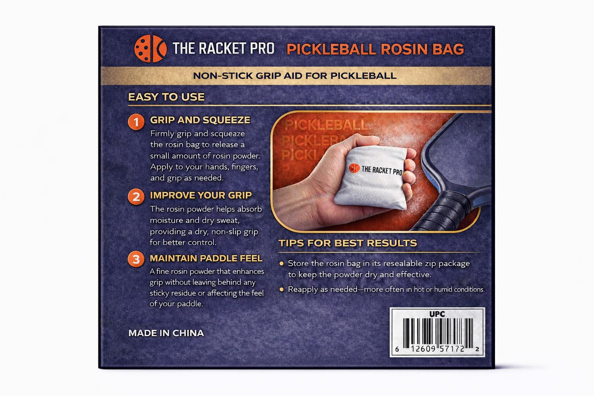 The Racket Pro Sports Rosin Bags for Dry Hands & Better Grip | Pickleball, Tennis & Padel Grip Aid | Includes Standard & High Output Bags | Canadian Company